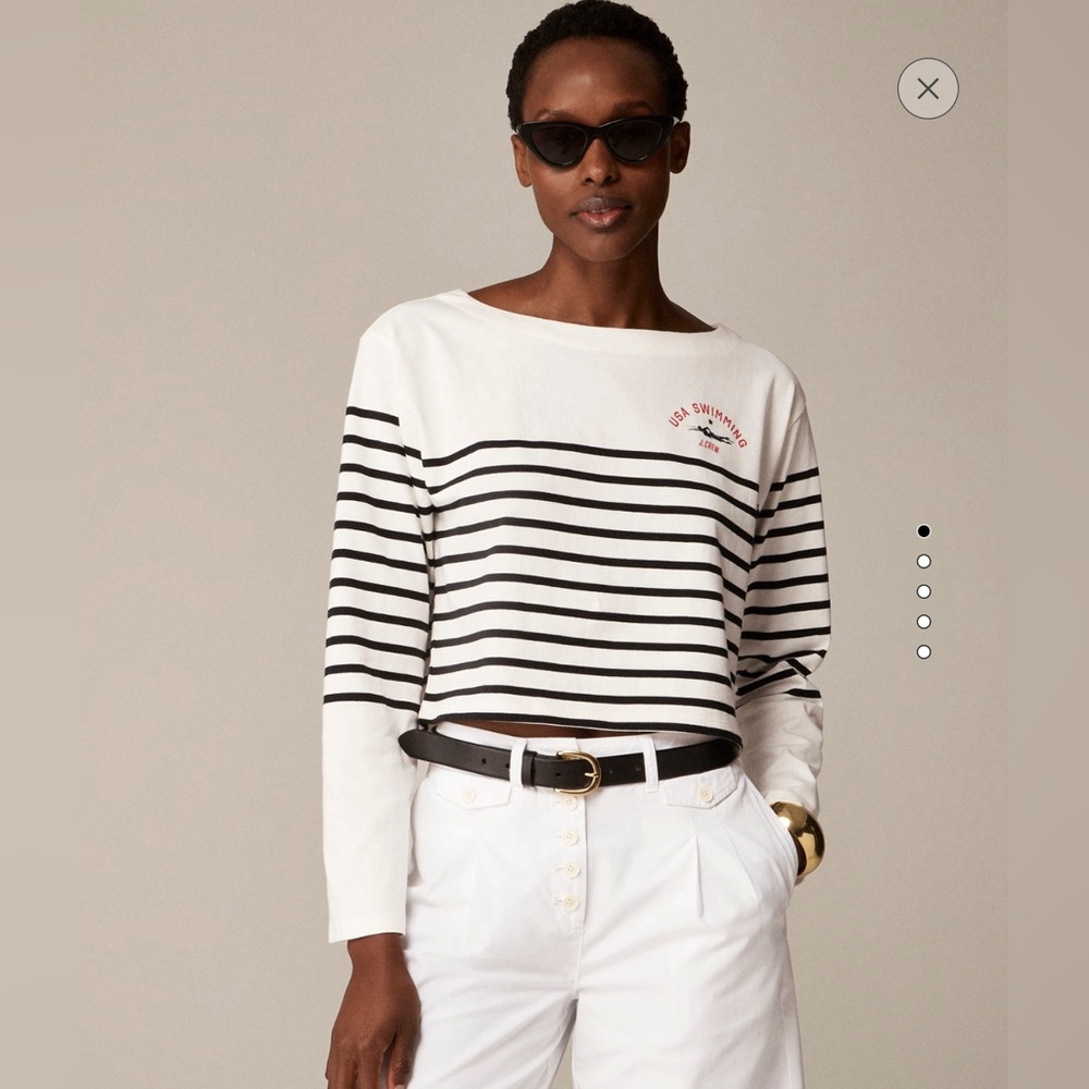 NWT J.Crew Limited Edition USA Swimming Cropped Boatneck shirt (x-small)